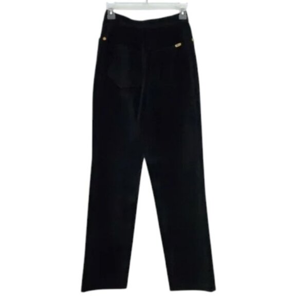 St. John Sport by Marie Gray black straight leg velvet pants size 4 - Picture 2 of 4